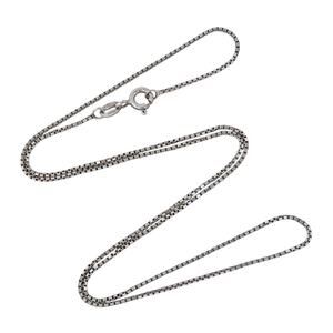Estate Italy Sterling Silver 925 1.0mm Box Chain Necklace 18"